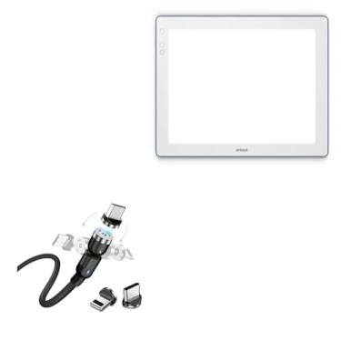 Imagem de BoxWave Cabo compatível com Cricut BrightPad Go - MagnetoSnap AllCharge, cabo de carregamento magnético USB Tipo-C Micro USB - Preto