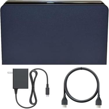 Imagem de Estação de base de TV para Switch e OLED – Conjunto de estação de ancoragem base de TV 3 em 1 de substituição com módulo IC atualizado, porta Ethernet LAN, carregador, acessórios de cabo HDMI - Não