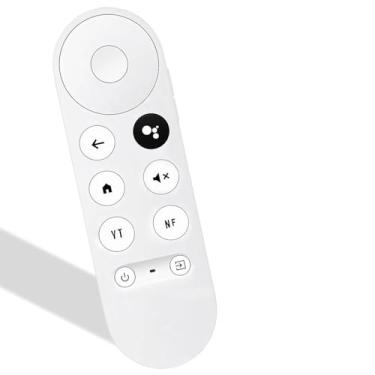 Imagem de Controle remoto de substituição para dispositivo Chromecast branco (G9N9N) - compatível com Google TV Streamer/TV Stick 4K/HD (neve) - com controle de pesquisa por voz para modelos GA01920, GA01409