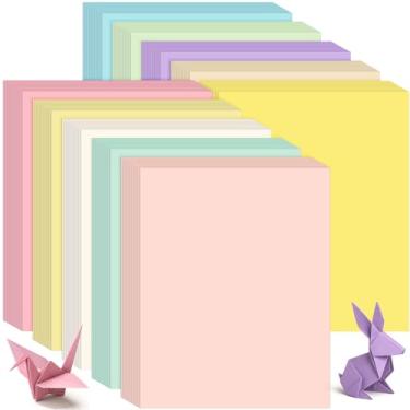 Imagem de Cholemy 250 folhas de cartolina colorida a granel 20 x 29 cm papel para impressora de cartolina pastel, papel grosso sortido para presente, scrapbook, fazer cartões, impressora, escola, artesanato