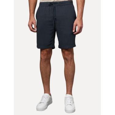 Imagem de Bermuda Calvin Klein Masculina Essentials Linho Azul Marinho Tamanho C