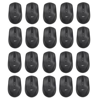 Imagem de Kit 100 Mouses Sem Fio Recarregável Mega M180 Preto DPI Ajustável