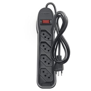 Imagem de Filtro De Linha Circuit Breaker 4 Tomadas Pp 3x0,75 1m Preto