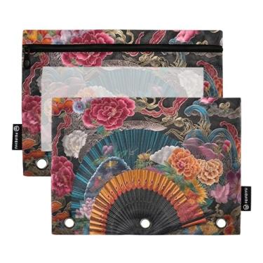 Imagem de Wassud Ventoinha com padrões coloridos, pacote com 2 pastas, pastas de bolso com 3 furos, pasta organizadora de arquivos para casa, escritório