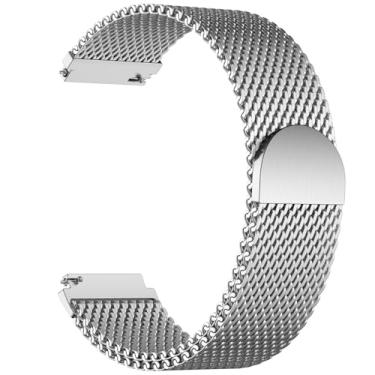 Imagem de GEAK Pulseira de relógio de metal de 20 mm, 22 mm e 18 mm compatível com Garmin Vivoactive 5/6/3/4, Venu 3S 2S/Venu 3 2, Forerunner 165/55/245/265, pulseira magnética de malha de aço inoxidável para