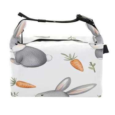 Imagem de STAYTOP Lancheira de coelho e cenoura com fivela de alça, lancheira isolada para meninos e meninas, lancheira térmica para trabalho escolar