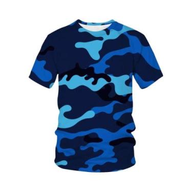 Imagem de Camiseta Oversized Estampada Em 3D Camuflada Para Homens E Mulheres, M
