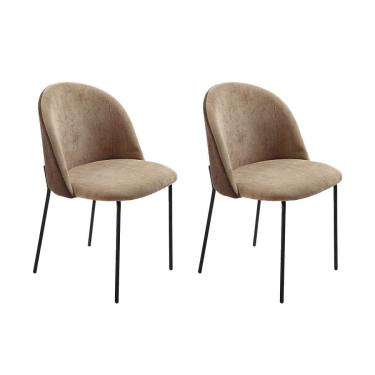 Imagem de Conjunto com 2 Cadeiras Margaret Bege e Café