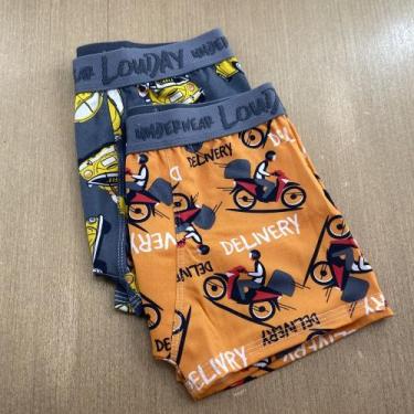 Imagem de Cueca Boxer Infantil Romantic Estampada Cor:Cinza Chumbo/EstampVarTama