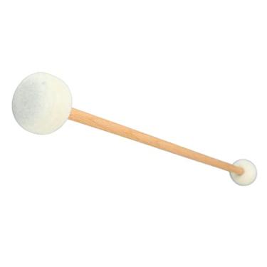 Imagem de Cryfokt Bastão de Madeira para Tambor Baixo, Bastão de Percussão de Feltro Macio para Tocadores de Tímpanos, Material de Madeira de Faia e Feltro (Branco SP 03 42cm)