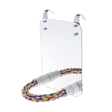 Imagem de 1 peça de espelho de pássaro com suporte de poleiro, resistente ao desgaste e resistente a mordidas para