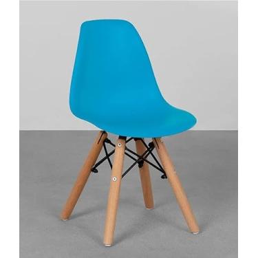 Imagem de Cadeira Eiffel Infantil Base Madeira - Azul