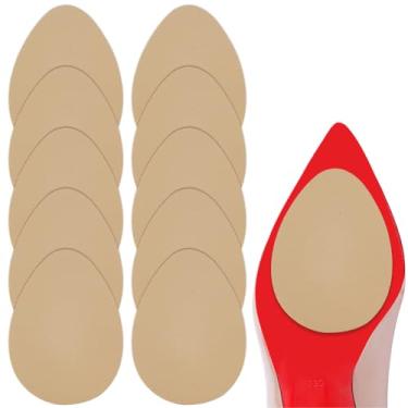 Imagem de GORGECRAFT 10 peças de sola de sapato, aderência antiderrapante, protetor de sola autoadesiva, antiderrapante, almofadas de silicone para redução de ruído, cáqui escuro, formato de lágrima, almofadas