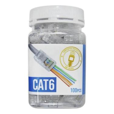 Imagem de 2X Pote Com 100 Peças Conector Plug Rj45 Ez Crimp Cat6
