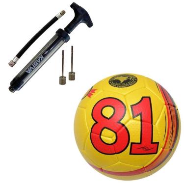 Imagem de Kit Bola Campo Dalponte 81 Star Costurada A Mão + Bomba De Ar Kagiva-Masculino