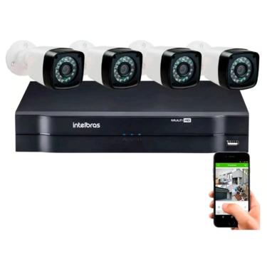 Imagem de Kit 4 Cameras Segurança 1080p Full Hd Dvr Intelbras 4ch S/hd