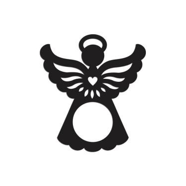 Imagem de Porta Guardanapo Anjinho Kit Com 4 Peças 7cmx8cm - Cria Arte Laser Preto