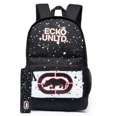 Imagem de Mochila Bolsa Ecko Escolar Reforçada Dia a Dia Espaçosa 18 Litros-Feminino
