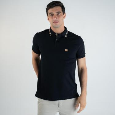 Imagem de Camisa Polo Acostamento Frisos Preta-Masculino