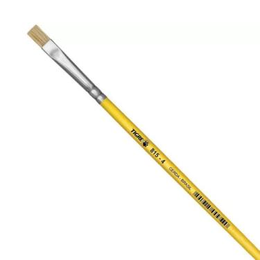 Imagem de Pincel Chato Reto Tigre Cerda Natural 815-04 c/12 unidades