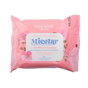 Imagem de Lenços Demaquilantes Micelar Remove Maquiagem Miss Rôse - Miss Rose