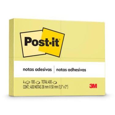 Imagem de Bloco de notas adesivas Post-it 653 Amarelo 4 blocos de 38x50mm 100 fo