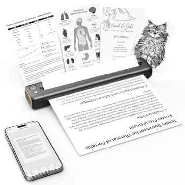 Imagem de Rongta Impressora portátil, impressora térmica Bluetooth sem fio para viagens, compatível com telefone e laptop Android iOS, suporta carta dos EUA de 21,6 cm x 28 cm para escritório, casa, carro, F81