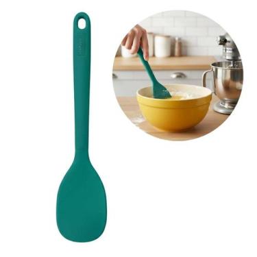 Imagem de Espátula Clássica Cozinha Utensílio Silicone Flexível Verde - Baker's 