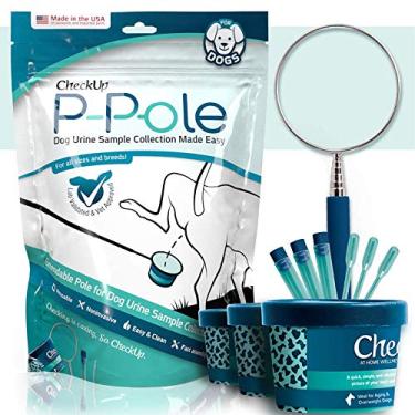 Imagem de P-Pole CheckUp - Pacote de coleção de urina de cachorro - Polo telescópico, copos, pipetas e frascos - Um novo inovador, faça você mesmo abordagem para coletar a urina de seus cães em casa e tê-los prontos para testes
