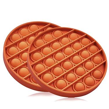 Imagem de 2 Pacotes de Brinquedo sensorial de apertar para ensino em casa e escritório, bom para pessoas com TDAH ou autismoPop Push Bubble, Aliviadores de tensão de silicone Brinquedos autismo, Squeeze Bubble Pop para restaurar as emoções,(2, Laranja)