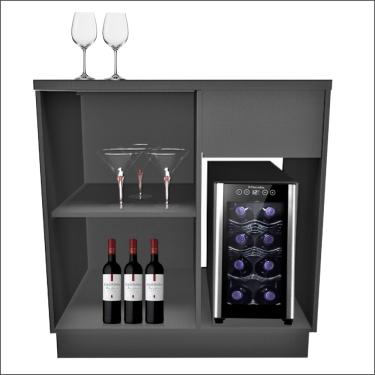 Imagem de Balcão Buffet Bar Bancada Para Embutir Adega 8 Garrafas