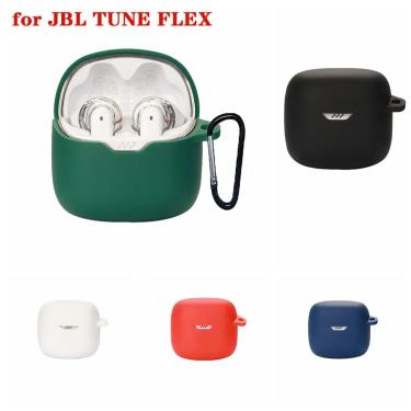 Imagem de Capa de silicone para jbl tune flex caso simples cor sólida proteção anti-gota fone de ouvido capa