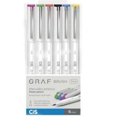 Imagem de Marcador Artístico Ponta Pincel Graf Brush Pen Fine - 06 Cores