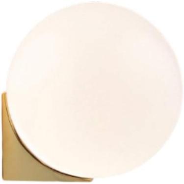 Imagem de luminária de parede moderna luminária de parede com bola de vidro de 11,9'' 2 luzes de cor dourada para faróis de quarto cabeceira sala de estar banheiro arandela de parede, cabeça única dou