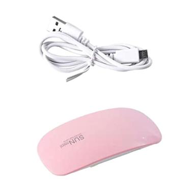 Imagem de Mini secador portátil com lâmpada de unhas – Cure All Gels Quick & Quiet – Carregamento USB, fonte dupla – Melhor presente para amigos – Rosa