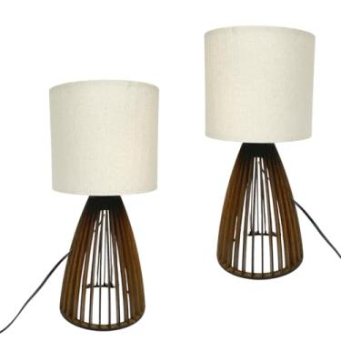 Imagem de Kit 2 Luminária Abajur Sile 41 Cm Decoração e Sofisticação Soquete E27 Bivolt 110/220V Para Cômoda E Cabeceira De Cama