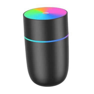 Imagem de Generic Umidificador portátil com luz colorida 2 modos de pulverização, umidificador de ar, umidificador de mesa para carro, quarto, presente de aniversário, Preto
