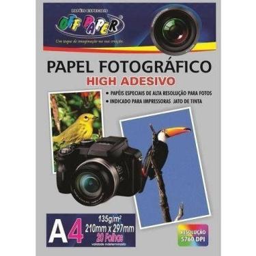 Imagem de Pacote de Papel Fotográfico Adesivo Brilhante A4 135g Com 20 Folhas Un