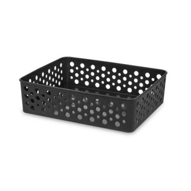 Imagem de Kit 3 Cestos Organizador Armário Gaveta Lavanderia M (24x19) - Usual U