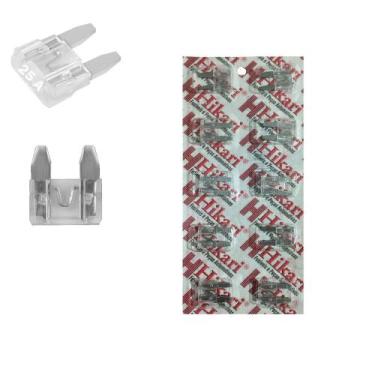 Imagem de Fusíveis Automotivos Lamina Mini Cartela Com 10 Und - Hikari, 25 Ah