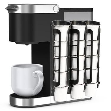 Imagem de STORAGENIE Organizador de cápsulas de café com suporte lateral para cápsulas K compatível com máquinas de café Keurig, armazenamento Kcup para economia de espaço, perfeito para pequenos balcões (pacote com 3/para 15 K-Cups, preto)