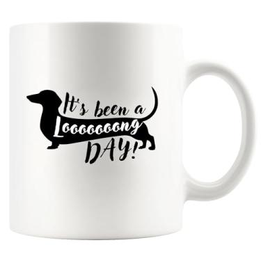 Imagem de It's Been A Long Day Dachshund Gifts Caneca temática de cachorro engraçada presentes para amantes de cães dono de cães homens mulheres caneca de cerâmica 325 ml branca