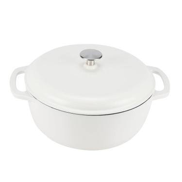 Imagem de Forno holandês Amazon Basics Ferro fundido esmaltado 6L branco fosco