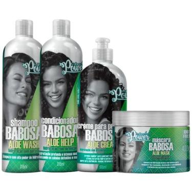 Imagem de Kit Babosa Soul Power Shampoo Condicionador Mascara E Creme De Pentear