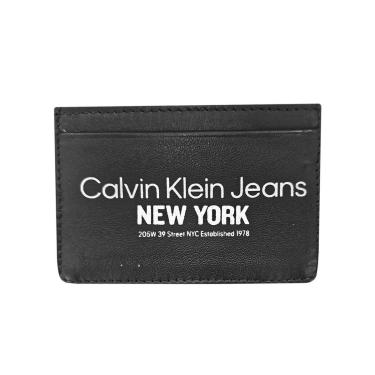 Imagem de Carteira Calvin Klein Jeans Masculina Porta Cartão CKJ Silk New York Preta-Masculino