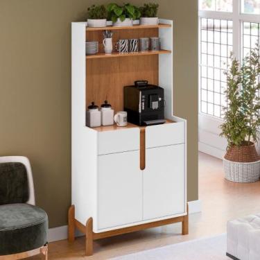 Imagem de Aparador Cantinho Café 2 Portas 2 Gavetas com Pés de Madeira Lizz Casa