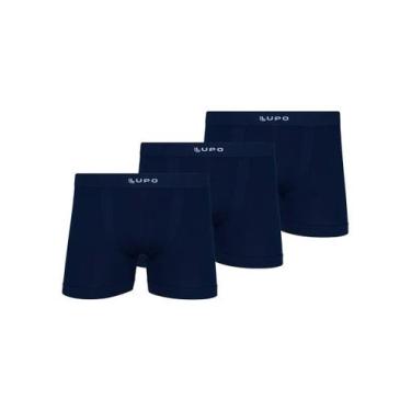 Imagem de Kit com 3 Cuecas Boxer Lupo 661-001, Azul marinho, XG