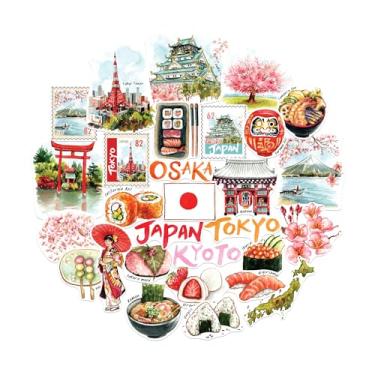 Imagem de Navy Peony Imperial Japan Statement Stickers (29pcs) - Large Hand Drawn Art for Luggage, Laptop