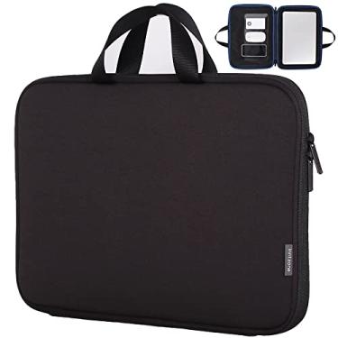 Imagem de Inntzone Capa protetora para laptop de 13,3 polegadas, com alça e bolso interno, bolsa leve, capa de transporte para notebook (preto)