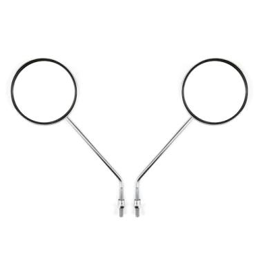 Imagem de Espelhos retrovisores de motocicleta 10 mm cromo universal, espelho retrovisor de motocicleta para CB 350 450 550 600 650 750 900 prata
